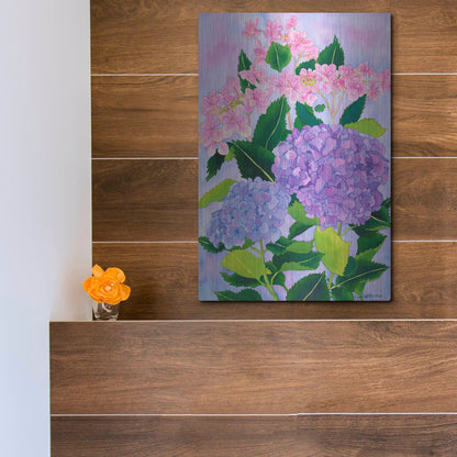 Luxe Metal Art 'Hydrangea Wonder' by Carissa Luminess, Metal Wall Art,12x16