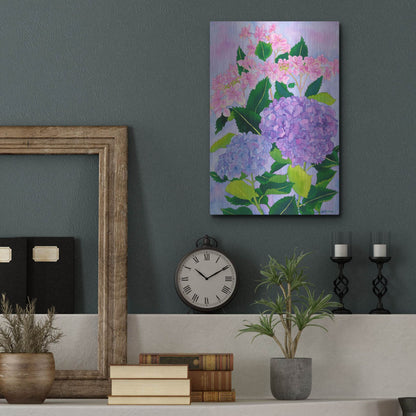 Luxe Metal Art 'Hydrangea Wonder' by Carissa Luminess, Metal Wall Art,12x16