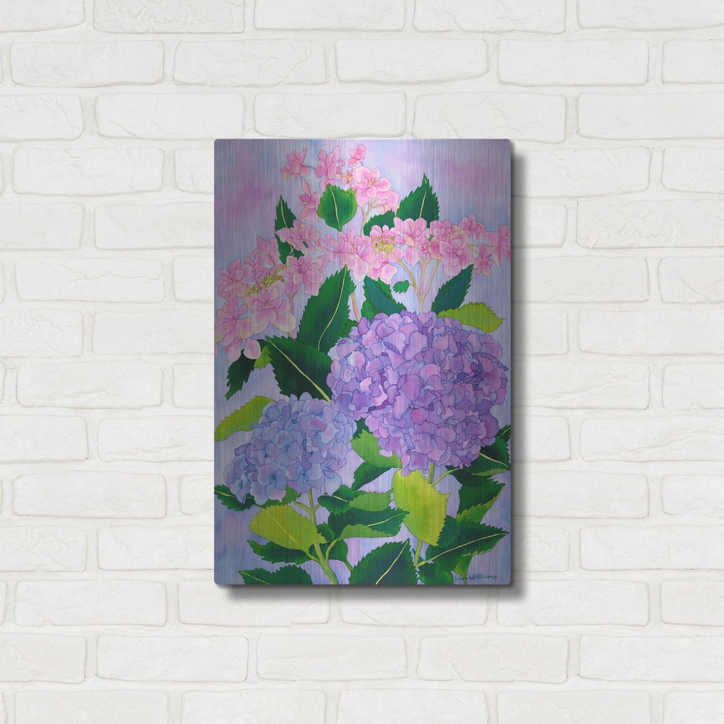 Luxe Metal Art 'Hydrangea Wonder' by Carissa Luminess, Metal Wall Art,16x24