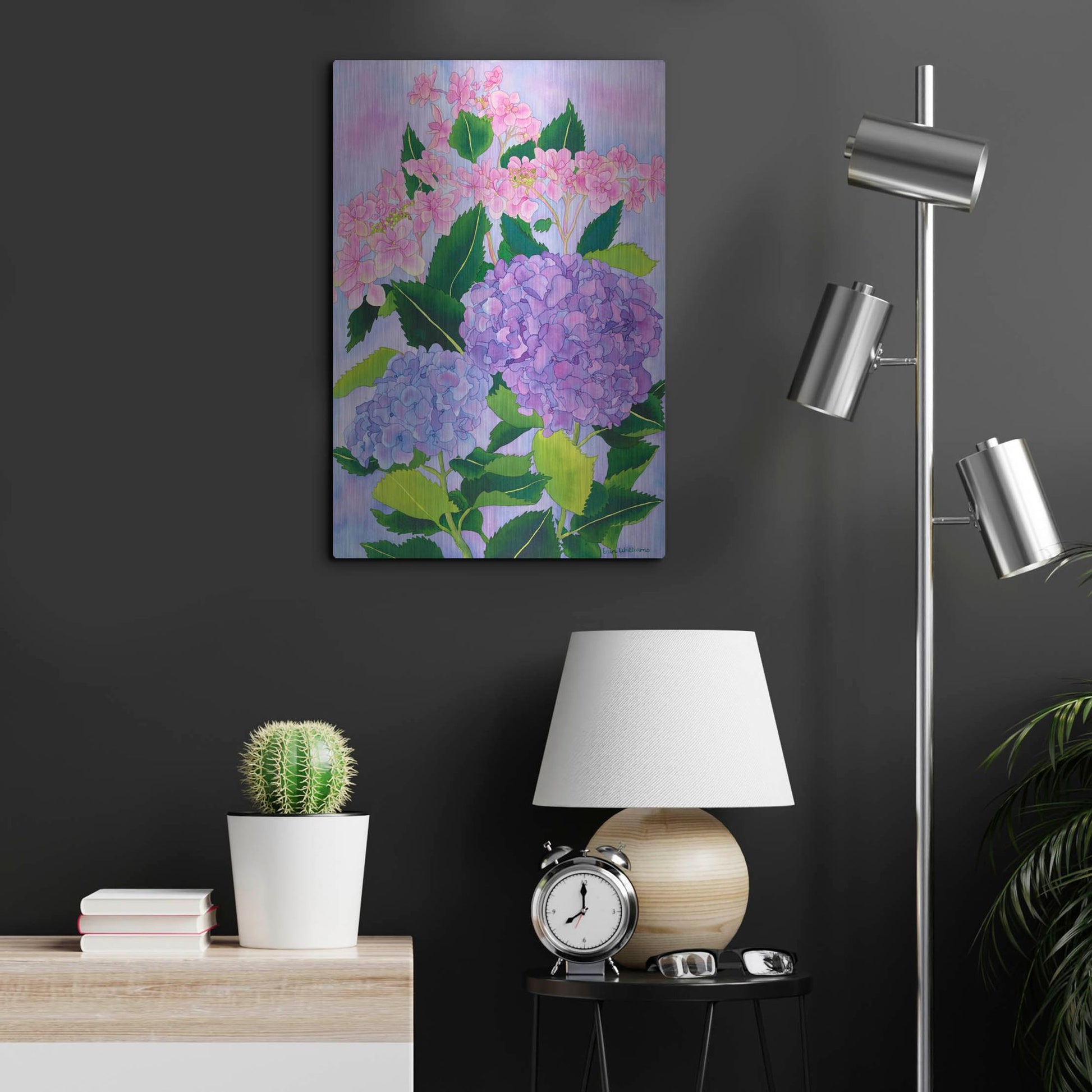 Luxe Metal Art 'Hydrangea Wonder' by Carissa Luminess, Metal Wall Art,16x24