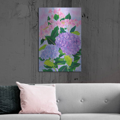 Luxe Metal Art 'Hydrangea Wonder' by Carissa Luminess, Metal Wall Art,24x36