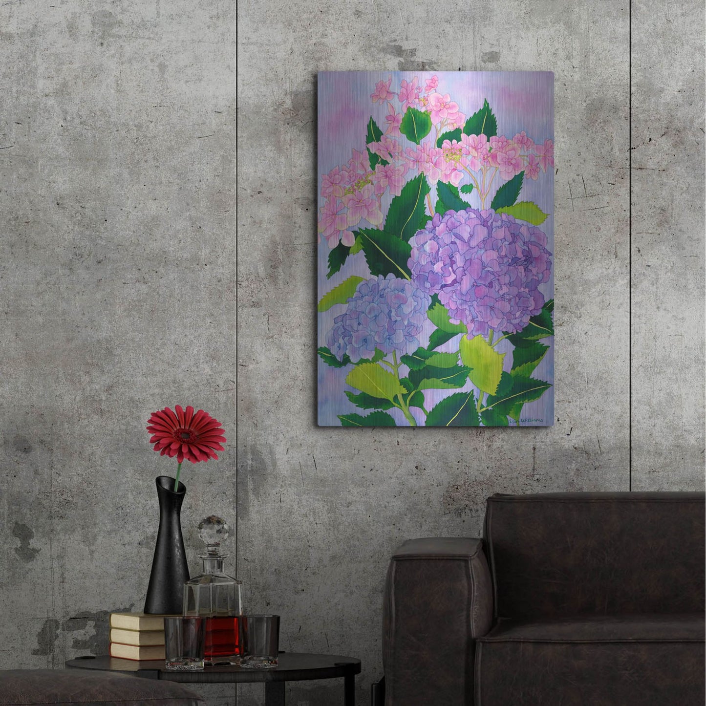 Luxe Metal Art 'Hydrangea Wonder' by Carissa Luminess, Metal Wall Art,24x36