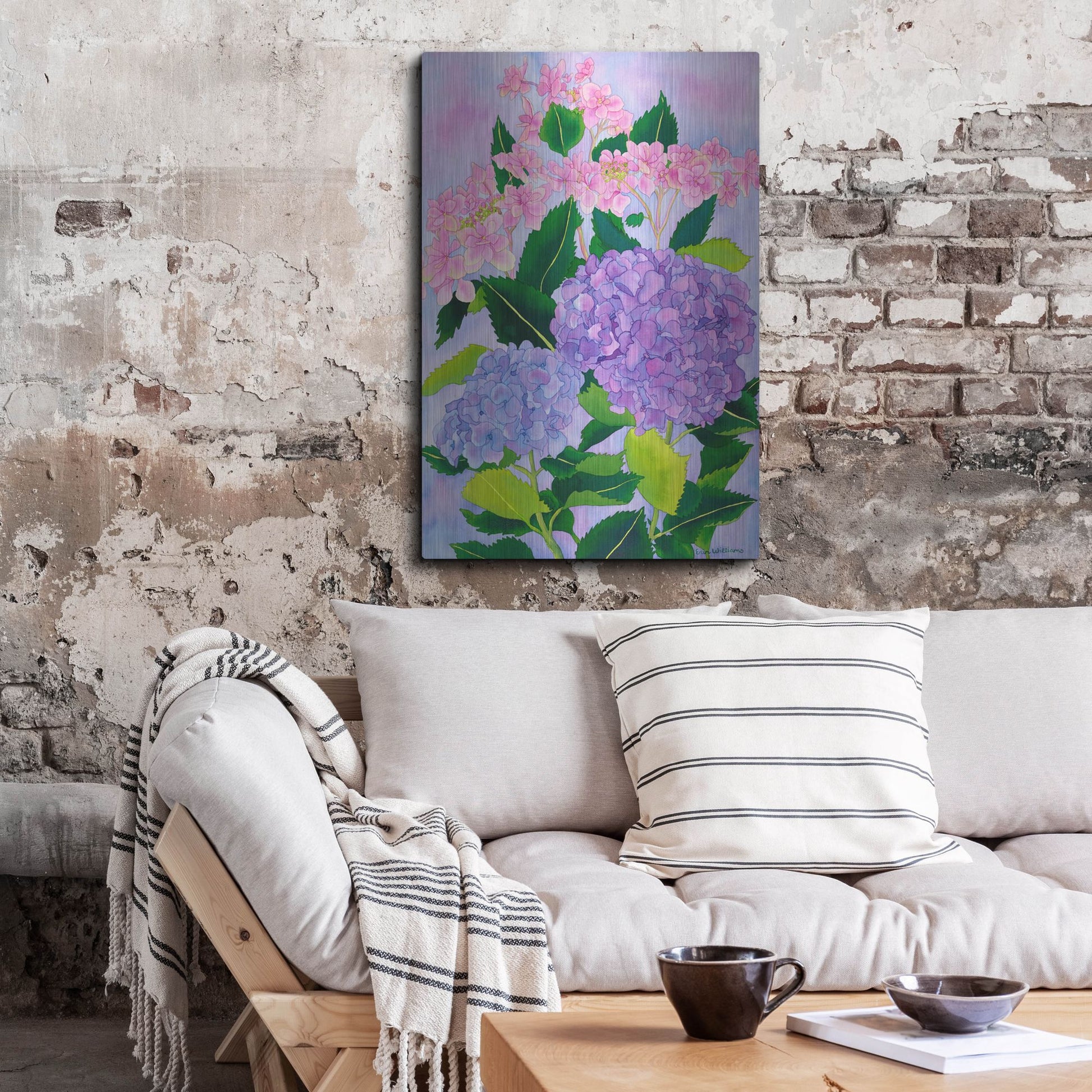 Luxe Metal Art 'Hydrangea Wonder' by Carissa Luminess, Metal Wall Art,24x36