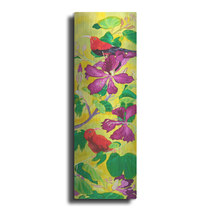 Luxe Metal Art 'Iiwis in Orchid Tree' by Carissa Luminess, Metal Wall Art