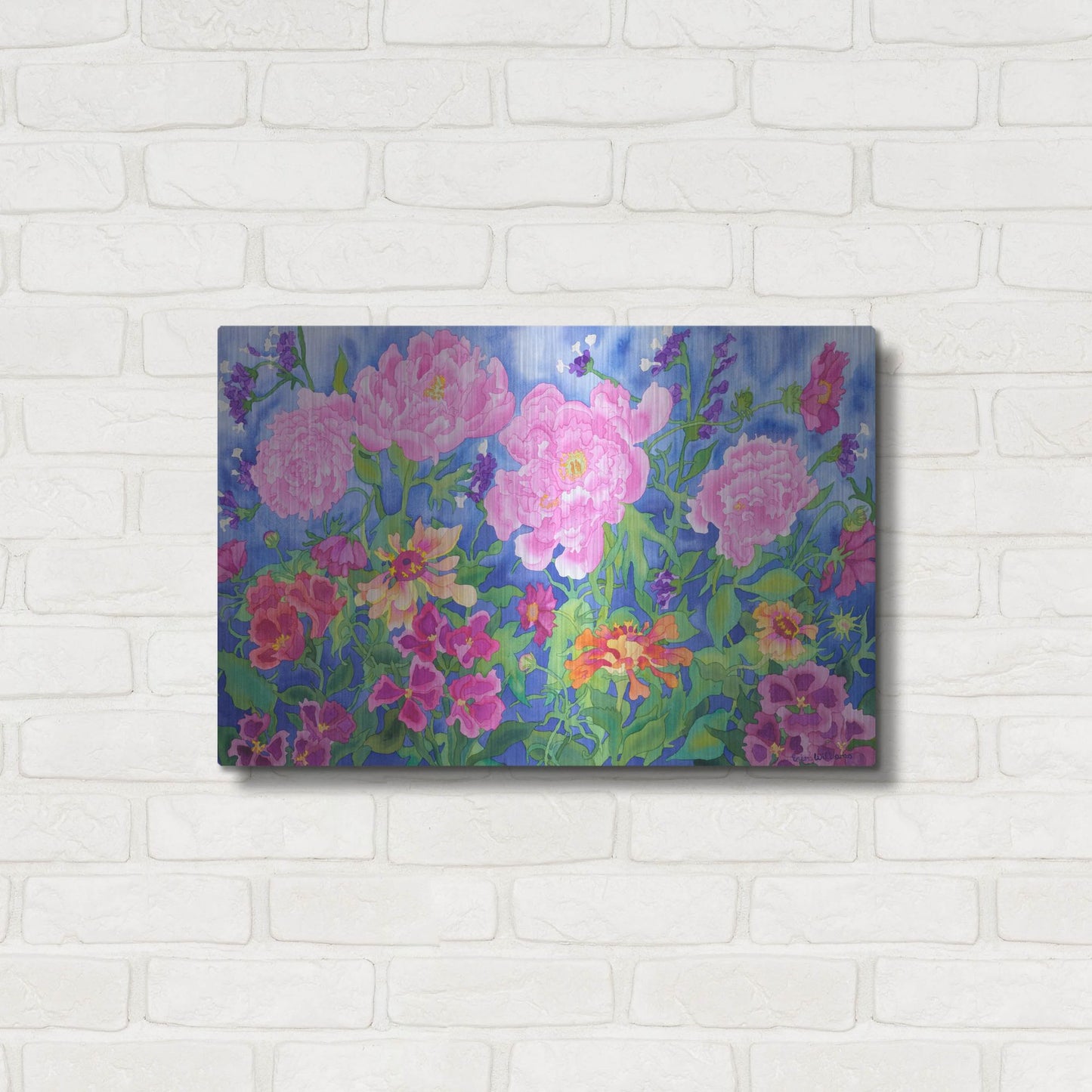 Luxe Metal Art 'Peony Magic' by Carissa Luminess, Metal Wall Art,24x16