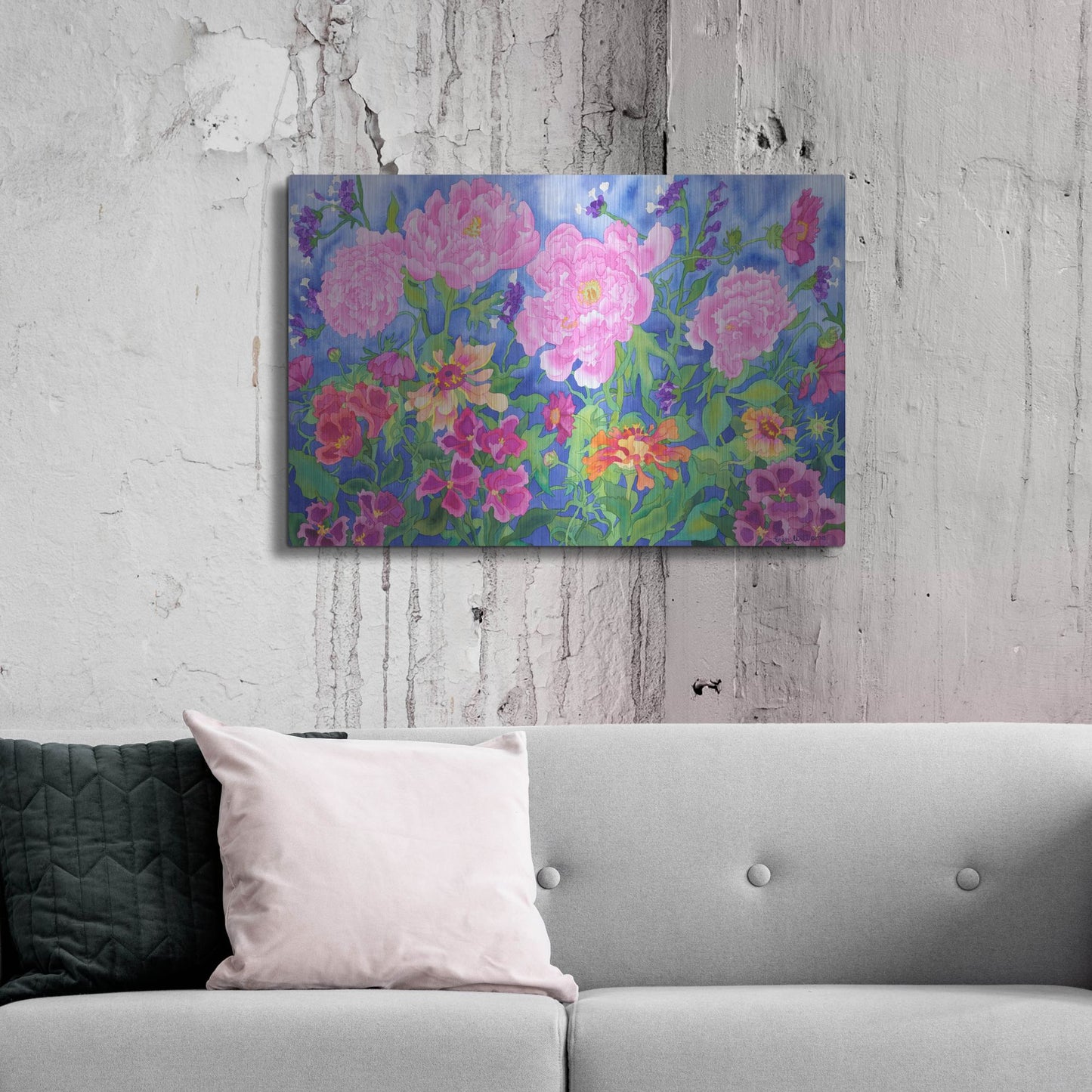 Luxe Metal Art 'Peony Magic' by Carissa Luminess, Metal Wall Art,36x24