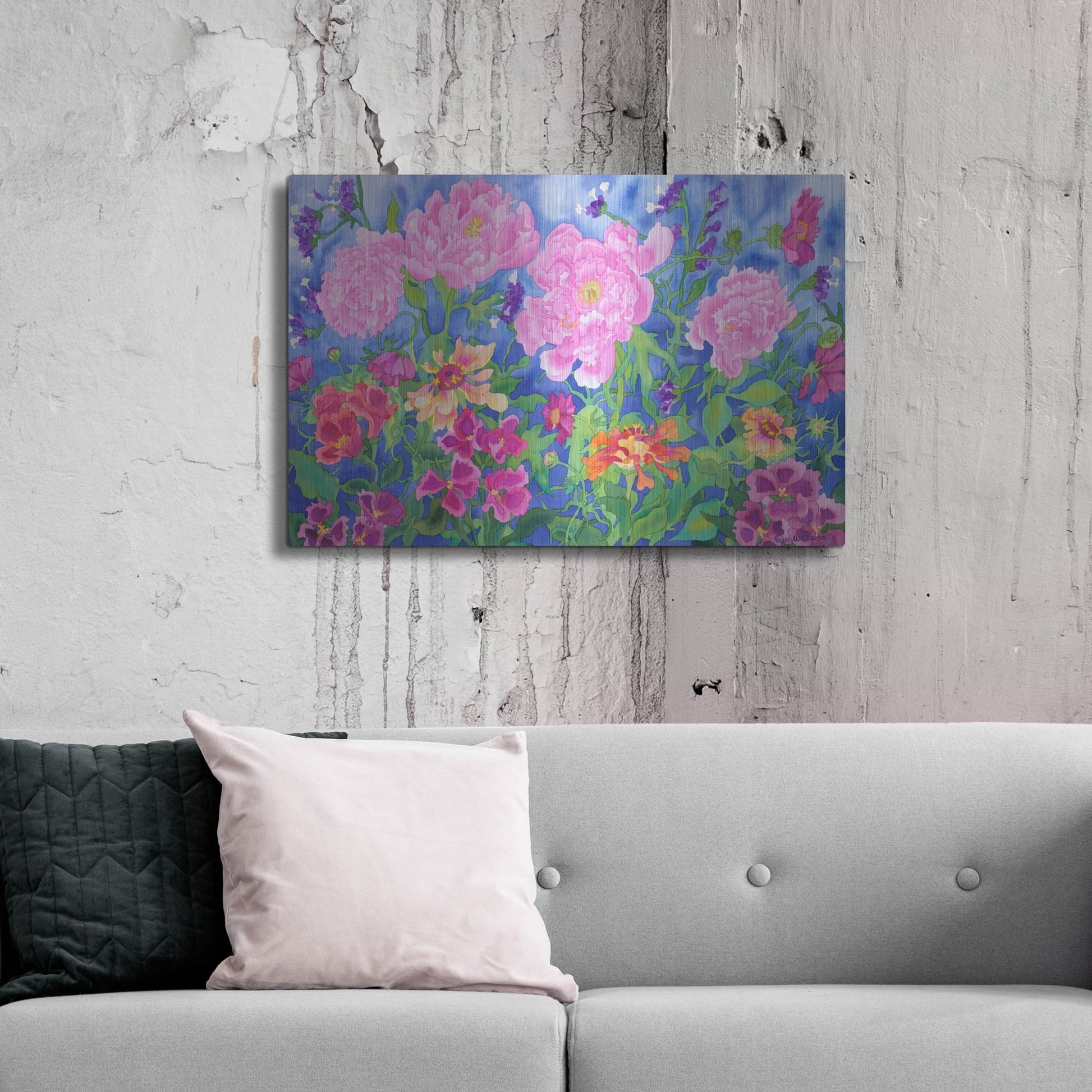 Luxe Metal Art 'Peony Magic' by Carissa Luminess, Metal Wall Art,36x24