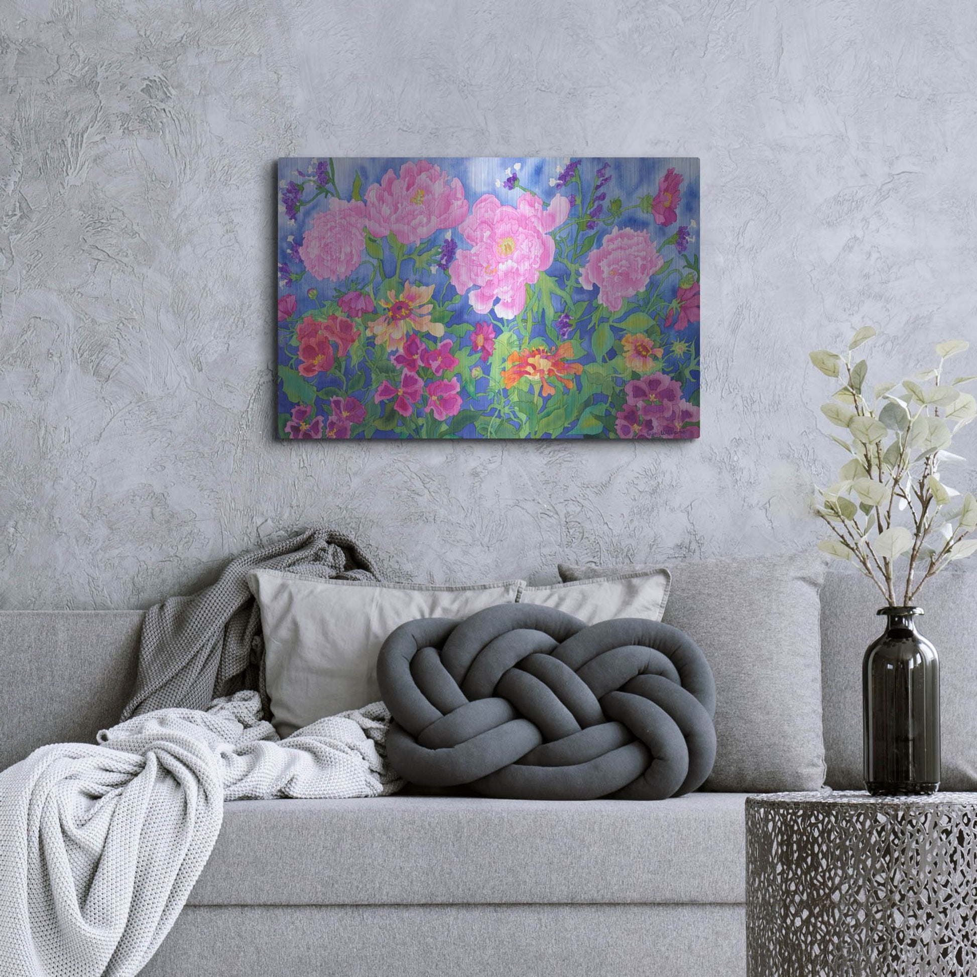 Luxe Metal Art 'Peony Magic' by Carissa Luminess, Metal Wall Art,36x24