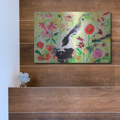 Luxe Metal Art 'Skunk' by Carissa Luminess, Metal Wall Art,16x12