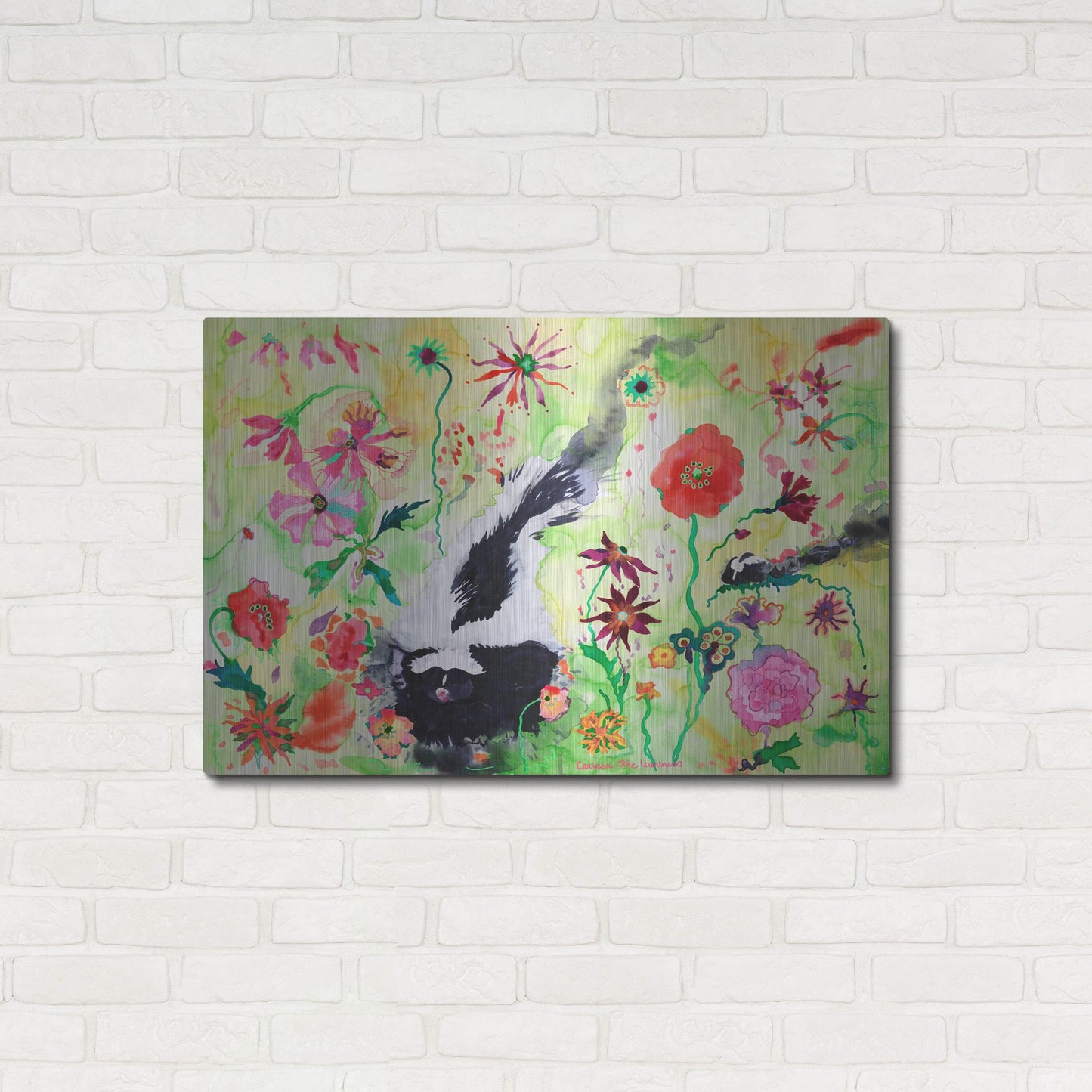 Luxe Metal Art 'Skunk' by Carissa Luminess, Metal Wall Art,36x24