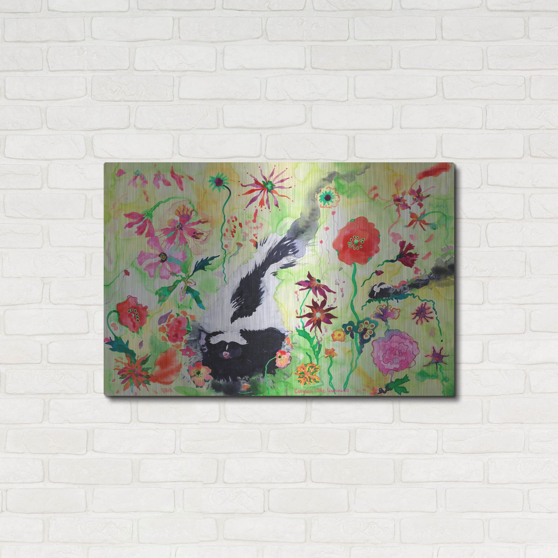 Luxe Metal Art 'Skunk' by Carissa Luminess, Metal Wall Art,36x24