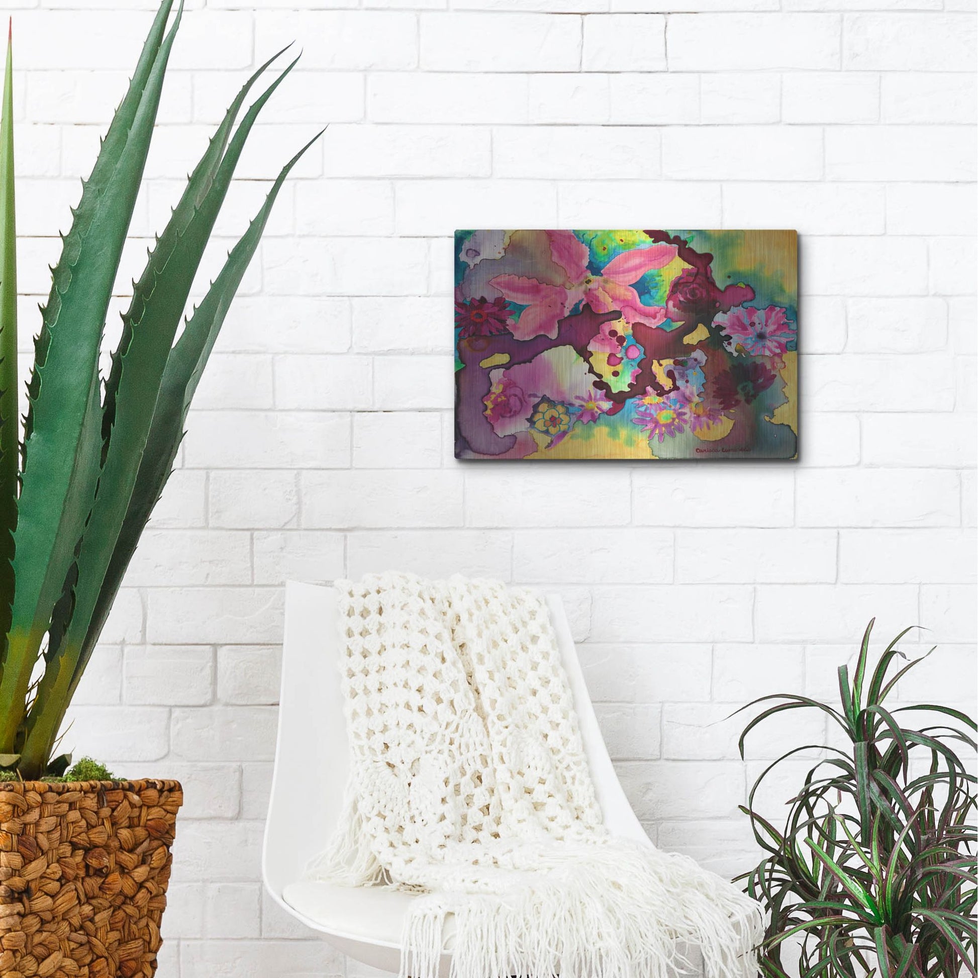 Luxe Metal Art 'Cosmic Consciousness' by Carissa Luminess, Metal Wall Art,16x12