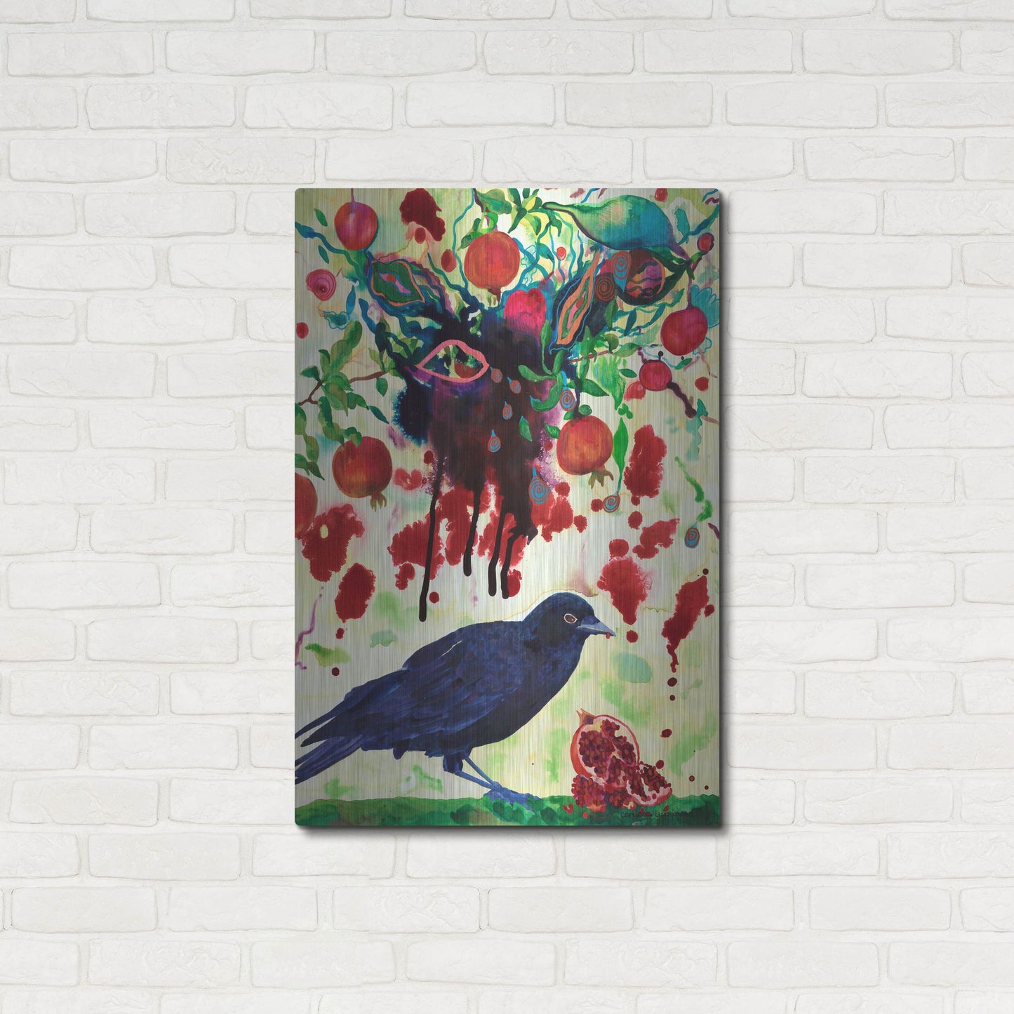 Luxe Metal Art 'Crow' by Carissa Luminess, Metal Wall Art,24x36