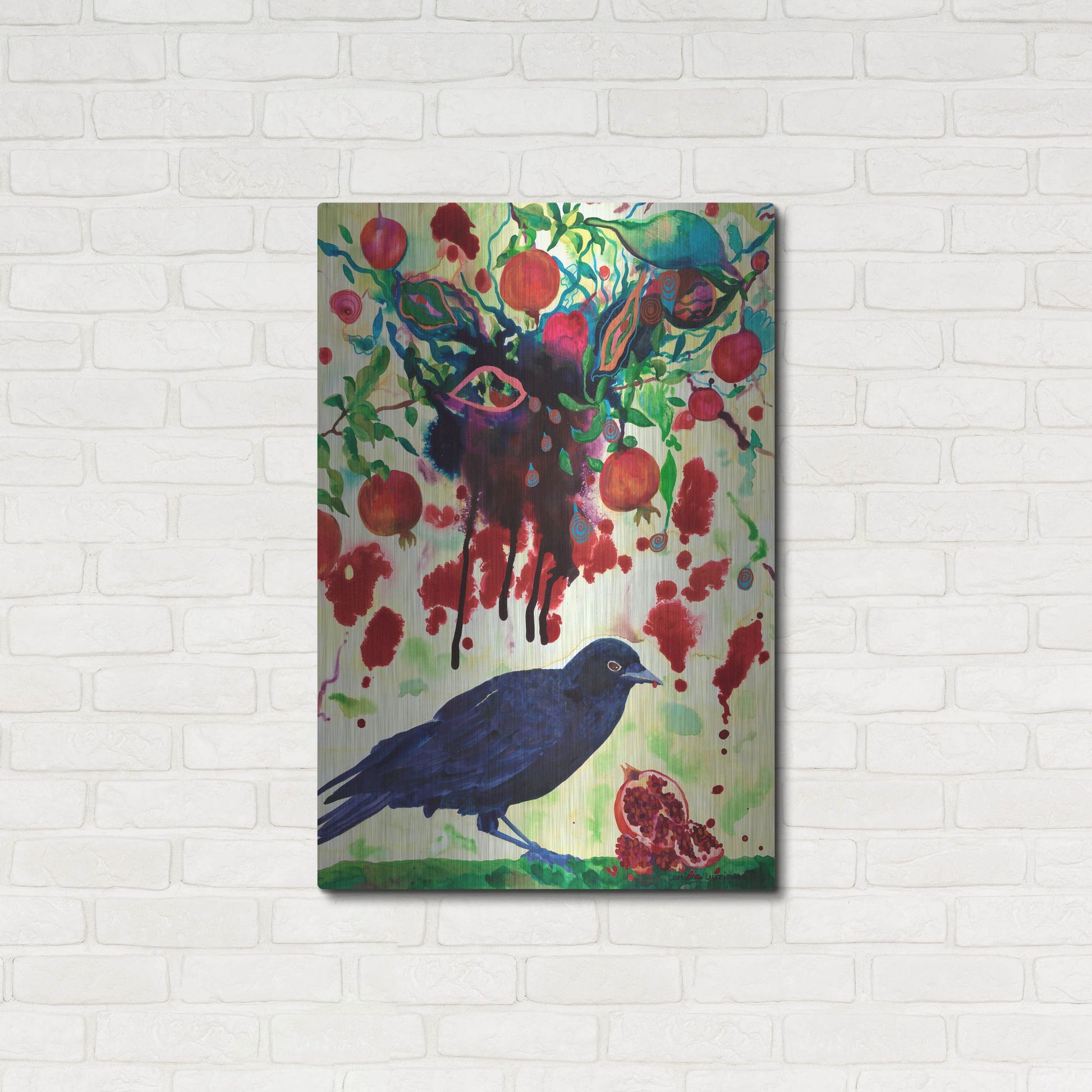 Luxe Metal Art 'Crow' by Carissa Luminess, Metal Wall Art,24x36