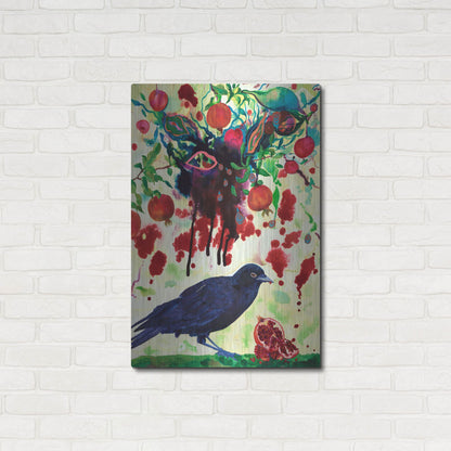 Luxe Metal Art 'Crow' by Carissa Luminess, Metal Wall Art,24x36