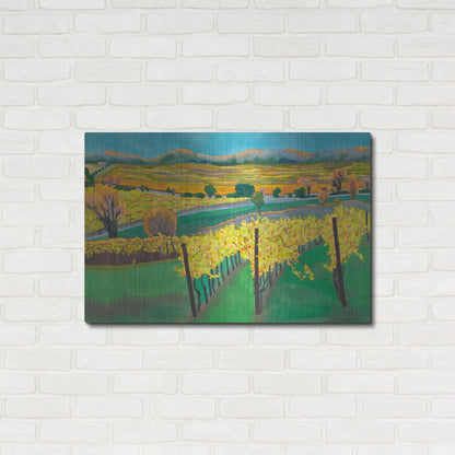 Luxe Metal Art 'Autumn Vineyard' by Carissa Luminess, Metal Wall Art,36x24