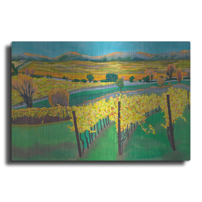 Luxe Metal Art 'Autumn Vineyard' by Carissa Luminess, Metal Wall Art