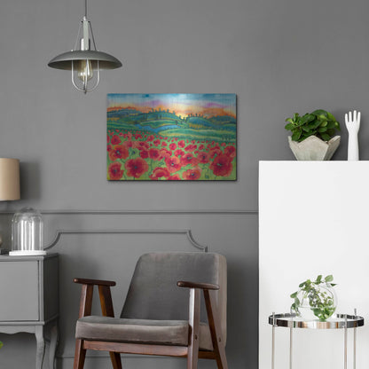 Luxe Metal Art 'Magical Poppy Field' by Carissa Luminess, Metal Wall Art,24x16