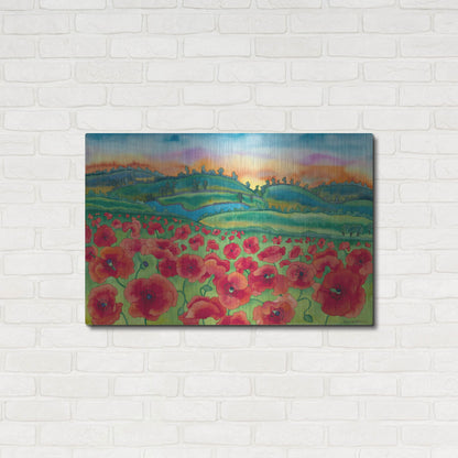 Luxe Metal Art 'Magical Poppy Field' by Carissa Luminess, Metal Wall Art,36x24