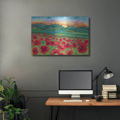 Luxe Metal Art 'Magical Poppy Field' by Carissa Luminess, Metal Wall Art,36x24