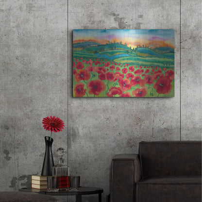 Luxe Metal Art 'Magical Poppy Field' by Carissa Luminess, Metal Wall Art,36x24