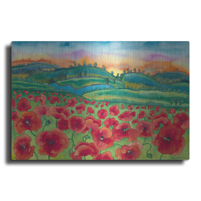 Luxe Metal Art 'Magical Poppy Field' by Carissa Luminess, Metal Wall Art