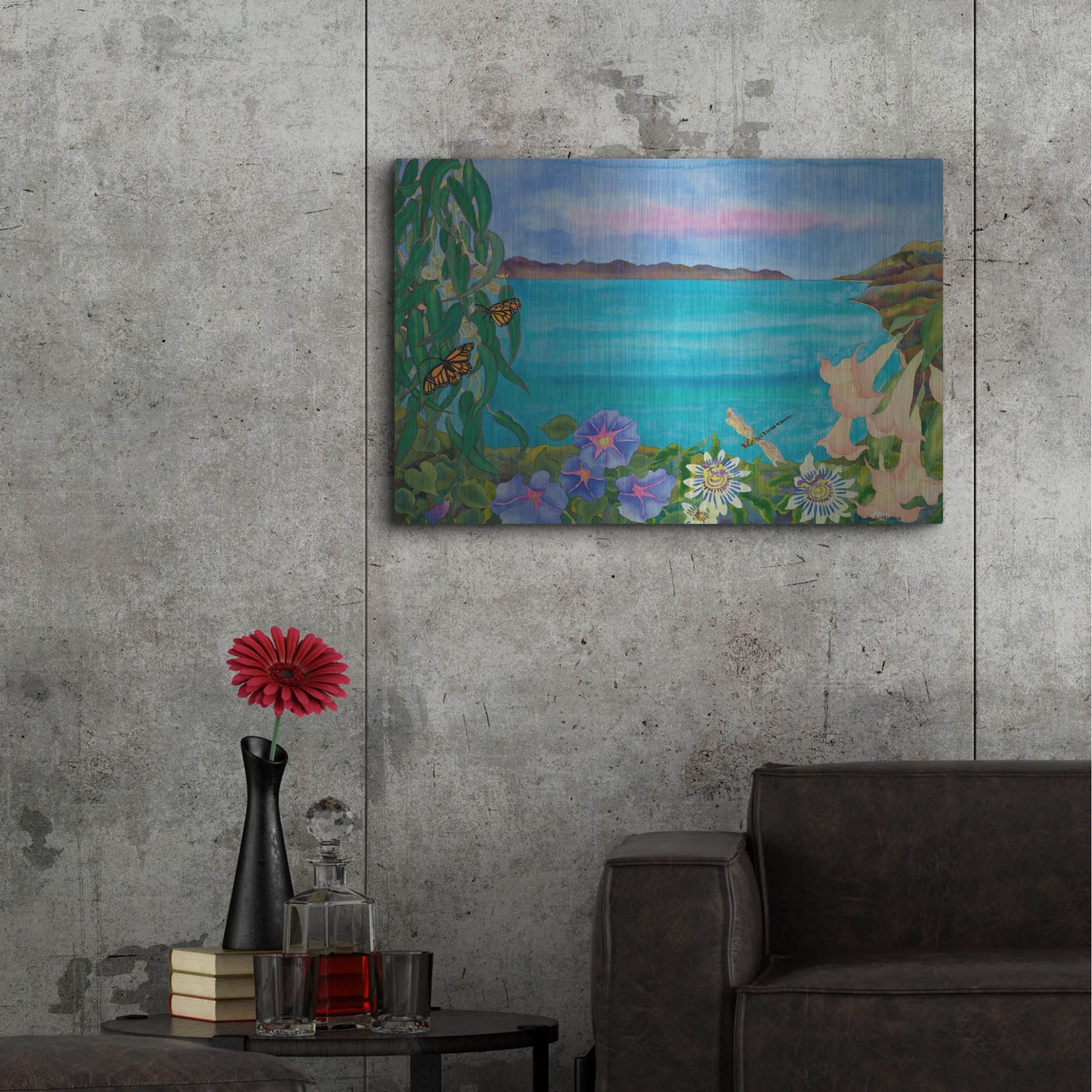 Luxe Metal Art 'Merrie?s Seascape' by Carissa Luminess, Metal Wall Art,36x24