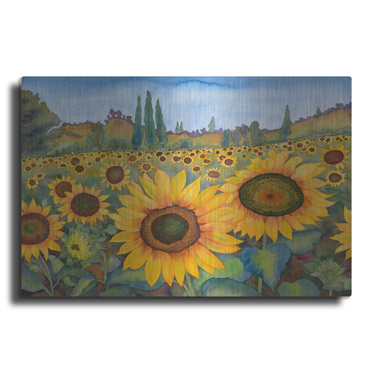 Luxe Metal Art 'Sunflower Fields' by Carissa Luminess, Metal Wall Art