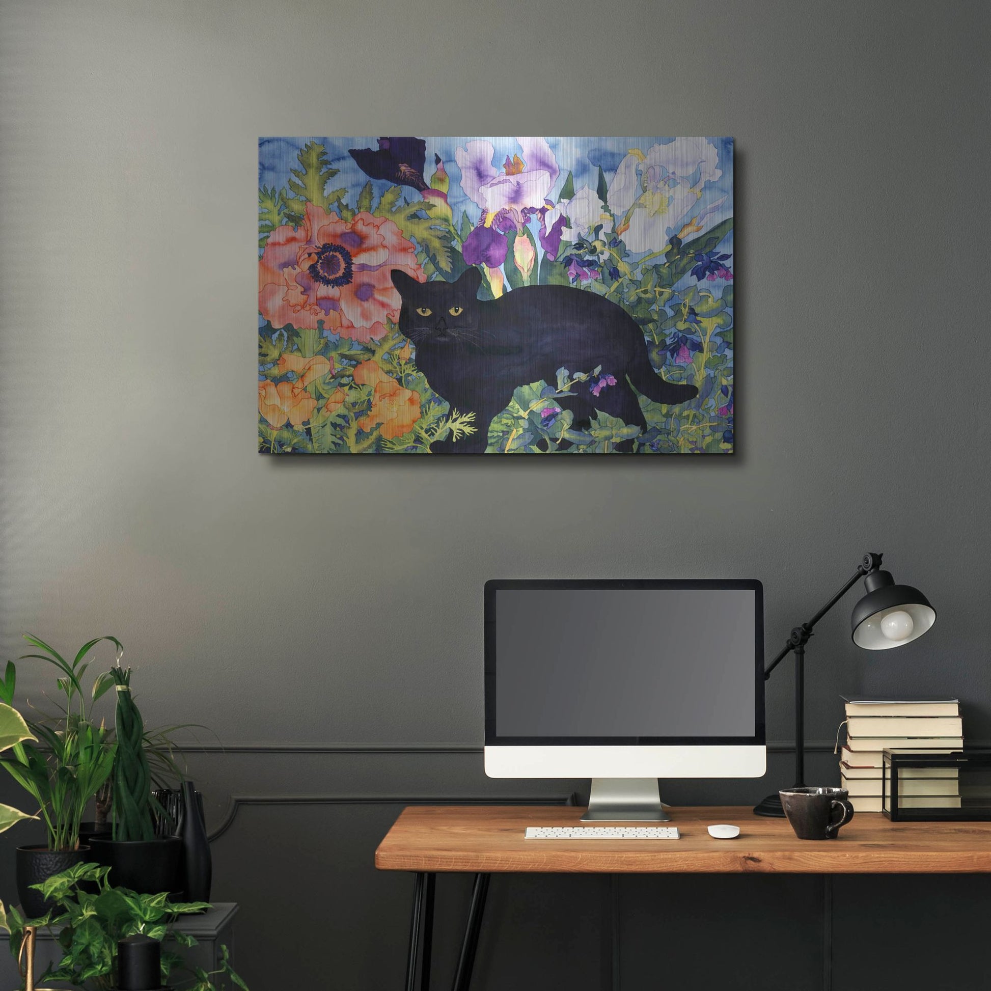 Luxe Metal Art 'Black Cat Magic' by Carissa Luminess, Metal Wall Art,36x24