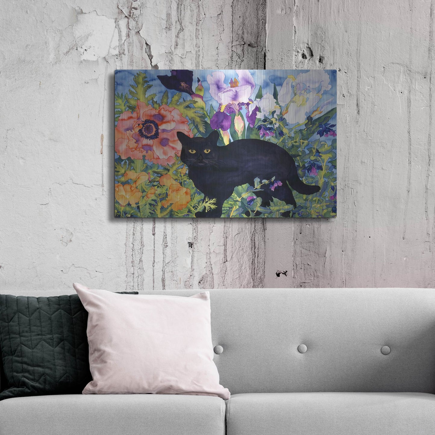 Luxe Metal Art 'Black Cat Magic' by Carissa Luminess, Metal Wall Art,36x24