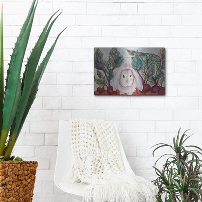 Luxe Metal Art 'Bunny with Beets' by Carissa Luminess, Metal Wall Art,16x12