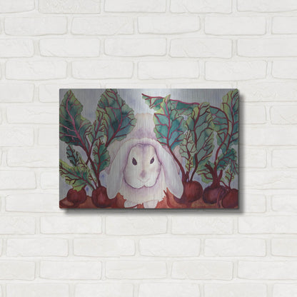 Luxe Metal Art 'Bunny with Beets' by Carissa Luminess, Metal Wall Art,24x16