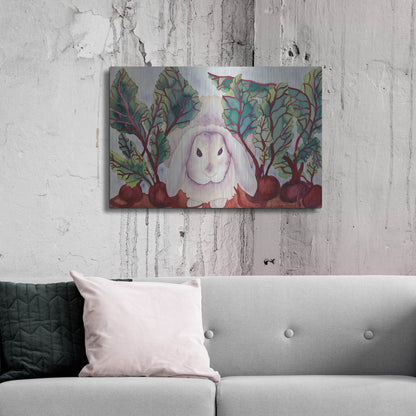 Luxe Metal Art 'Bunny with Beets' by Carissa Luminess, Metal Wall Art,36x24