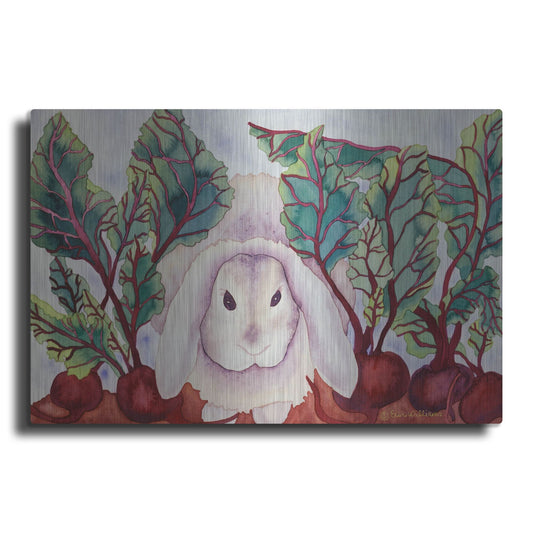 Luxe Metal Art 'Bunny with Beets' by Carissa Luminess, Metal Wall Art