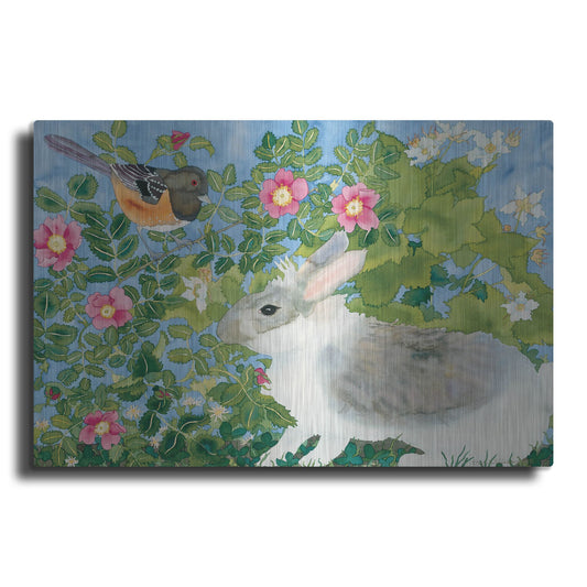 Luxe Metal Art 'Bunny with Towee' by Carissa Luminess, Metal Wall Art