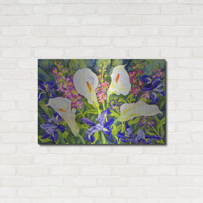 Luxe Metal Art 'Callas with Irises' by Carissa Luminess, Metal Wall Art,36x24