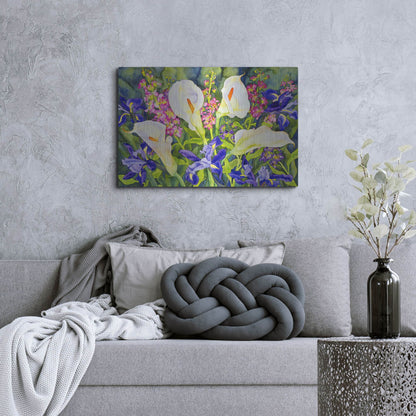 Luxe Metal Art 'Callas with Irises' by Carissa Luminess, Metal Wall Art,36x24