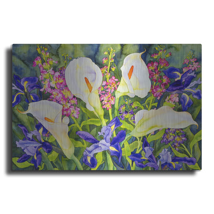 Luxe Metal Art 'Callas with Irises' by Carissa Luminess, Metal Wall Art