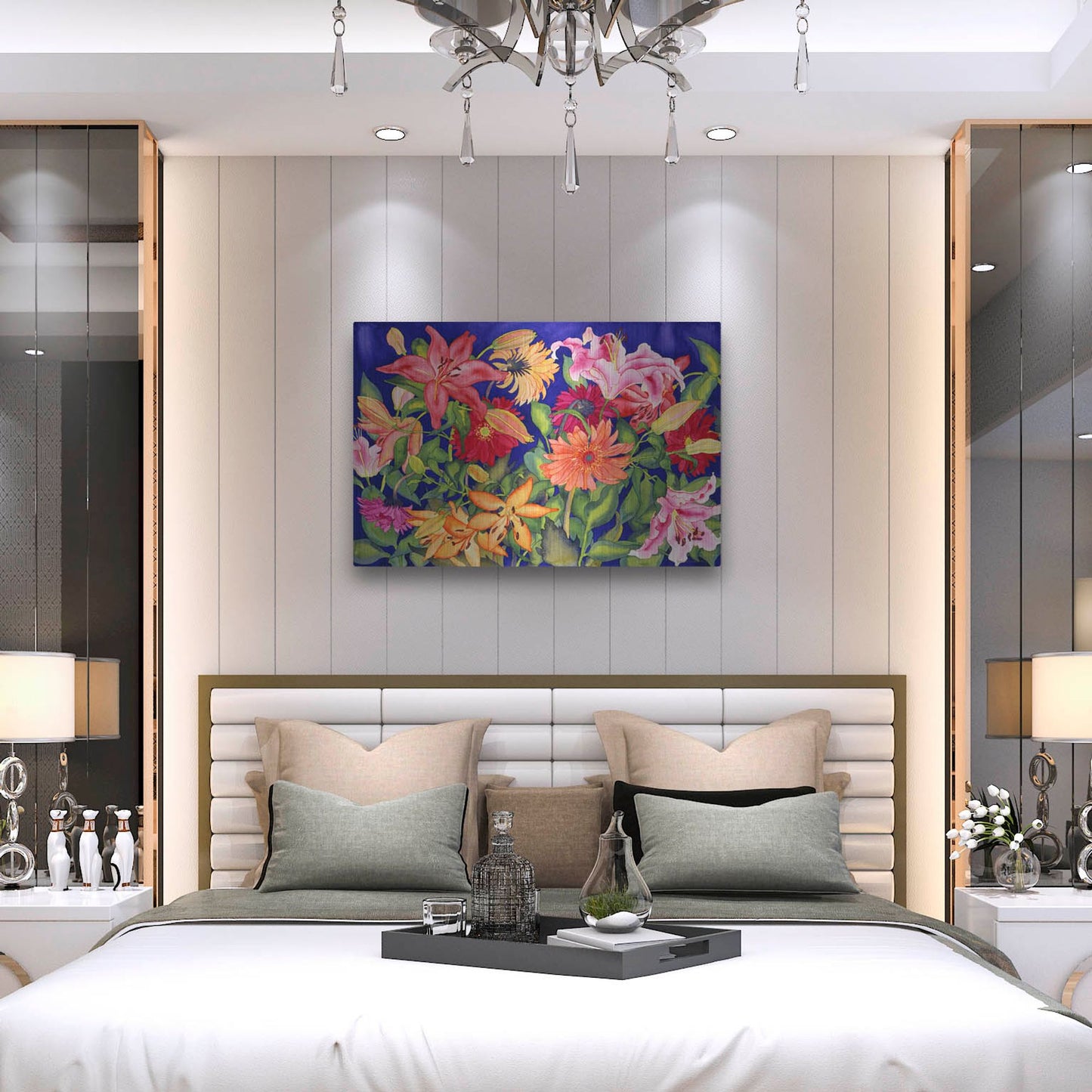 Luxe Metal Art 'Lilies and Gerbers' by Carissa Luminess, Metal Wall Art,36x24