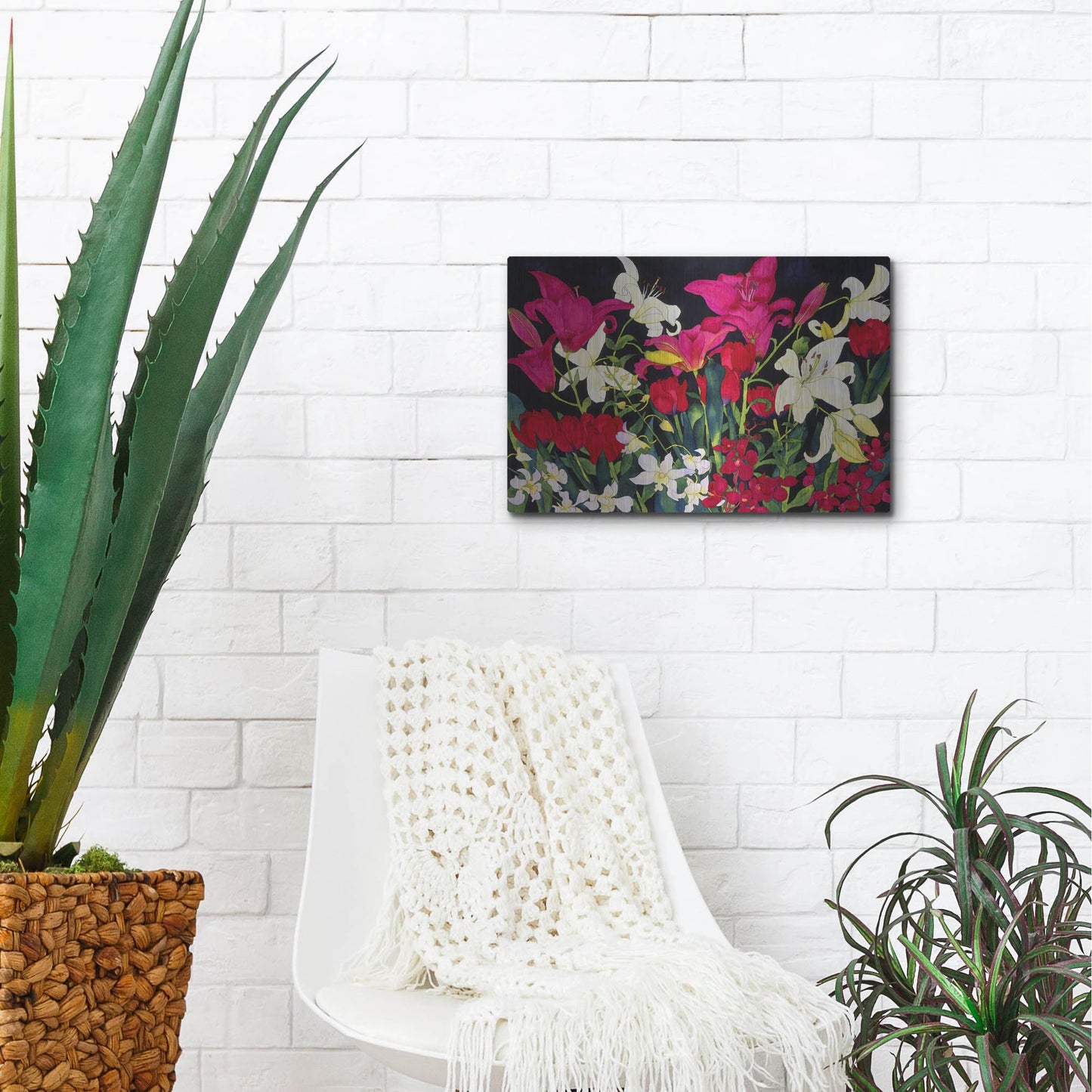 Luxe Metal Art 'Luscious Lilies' by Carissa Luminess, Metal Wall Art,16x12