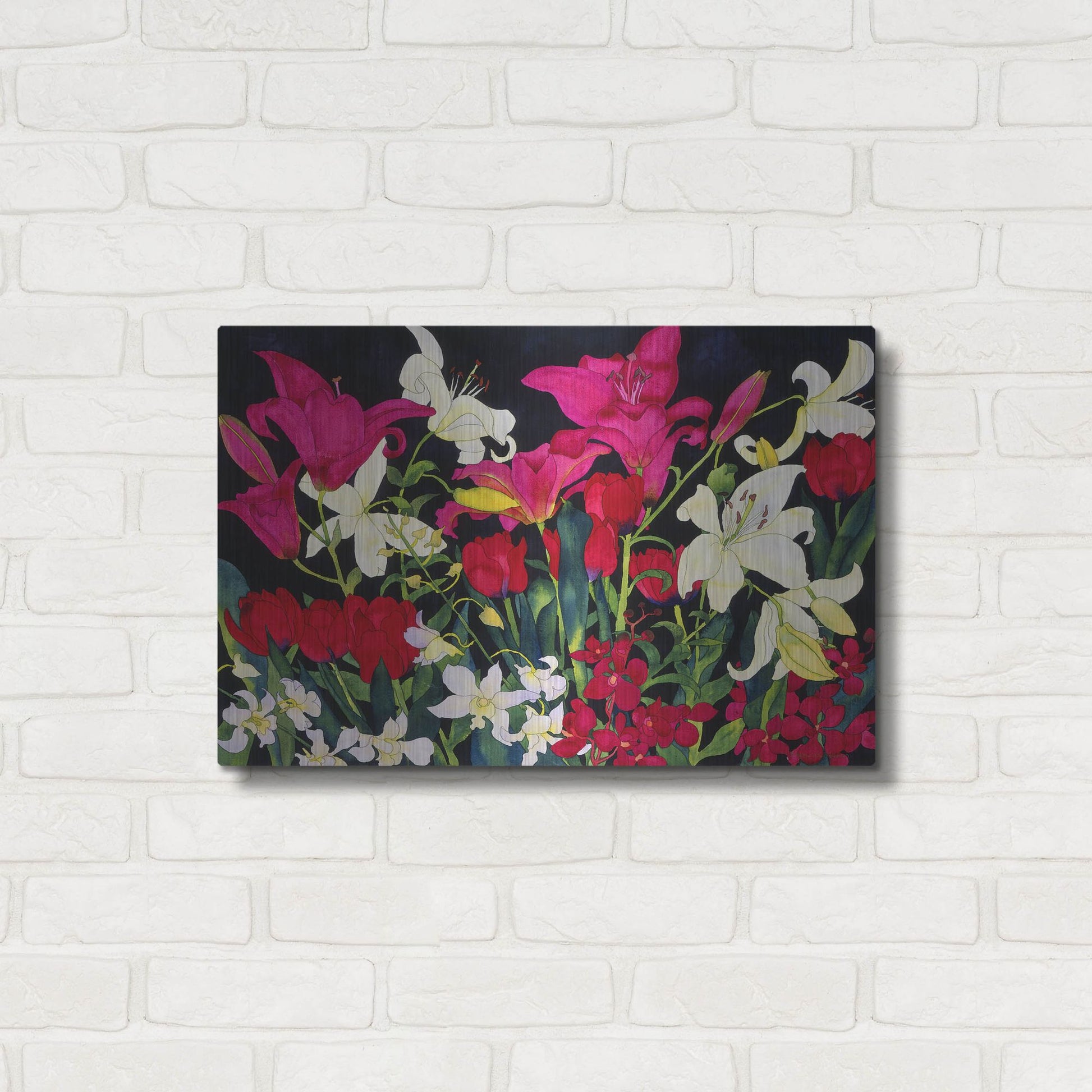 Luxe Metal Art 'Luscious Lilies' by Carissa Luminess, Metal Wall Art,24x16