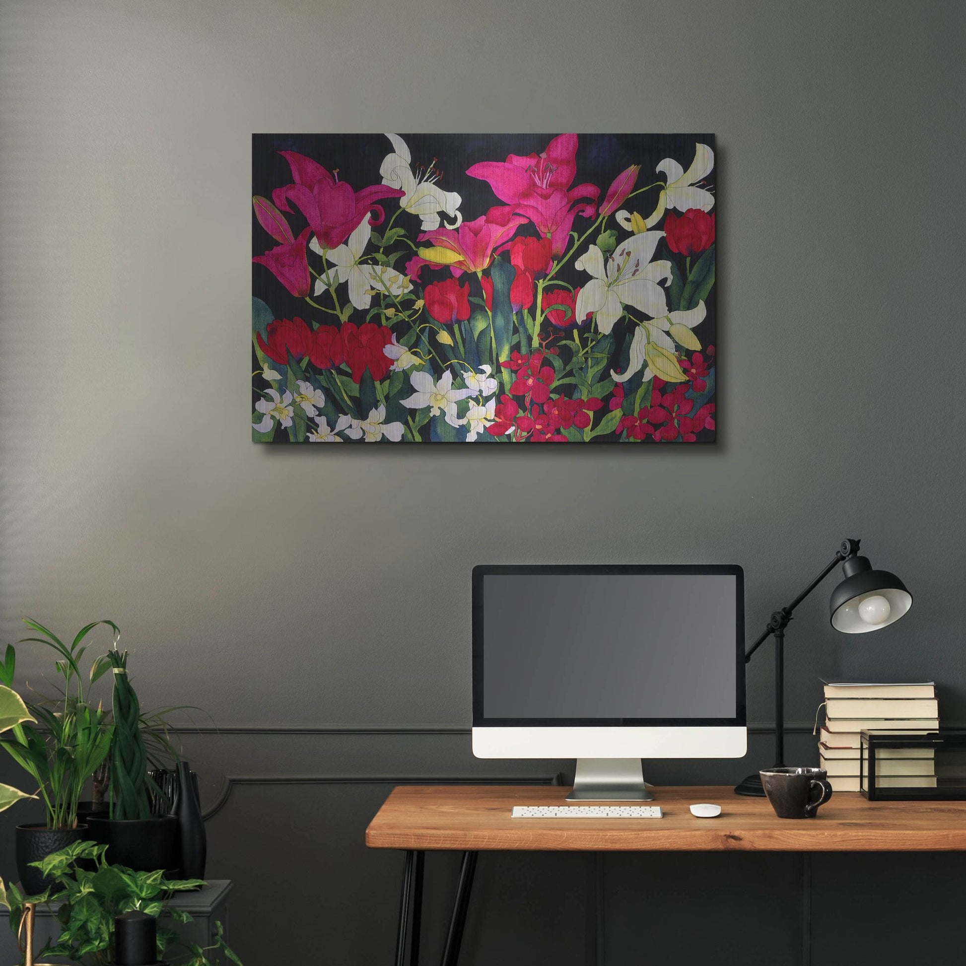 Luxe Metal Art 'Luscious Lilies' by Carissa Luminess, Metal Wall Art,36x24