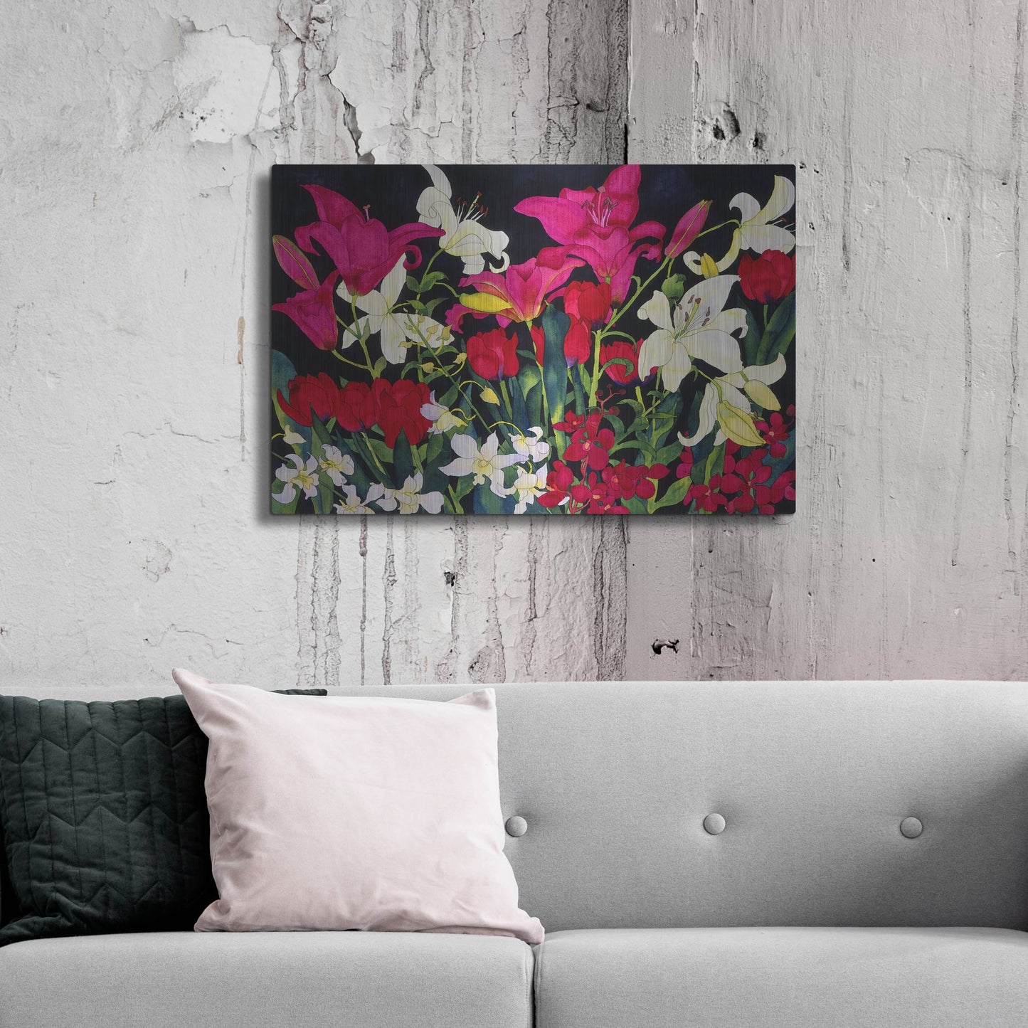 Luxe Metal Art 'Luscious Lilies' by Carissa Luminess, Metal Wall Art,36x24