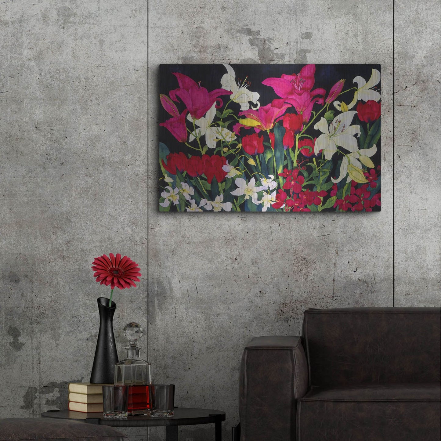 Luxe Metal Art 'Luscious Lilies' by Carissa Luminess, Metal Wall Art,36x24