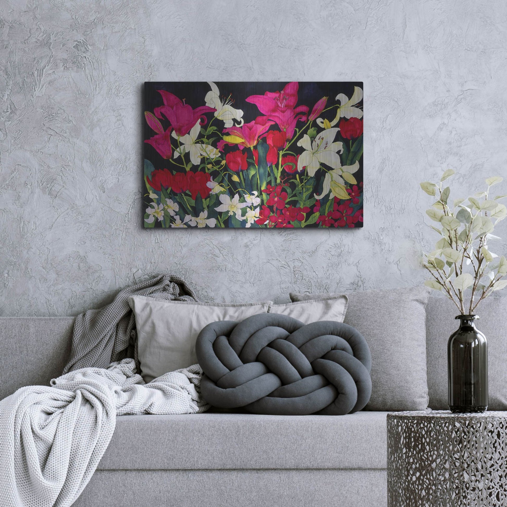 Luxe Metal Art 'Luscious Lilies' by Carissa Luminess, Metal Wall Art,36x24