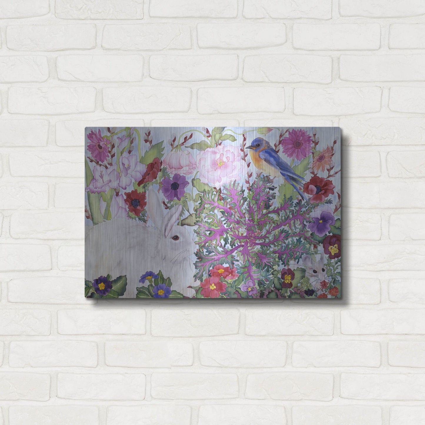 Luxe Metal Art 'Peaceable Garden' by Carissa Luminess, Metal Wall Art,24x16