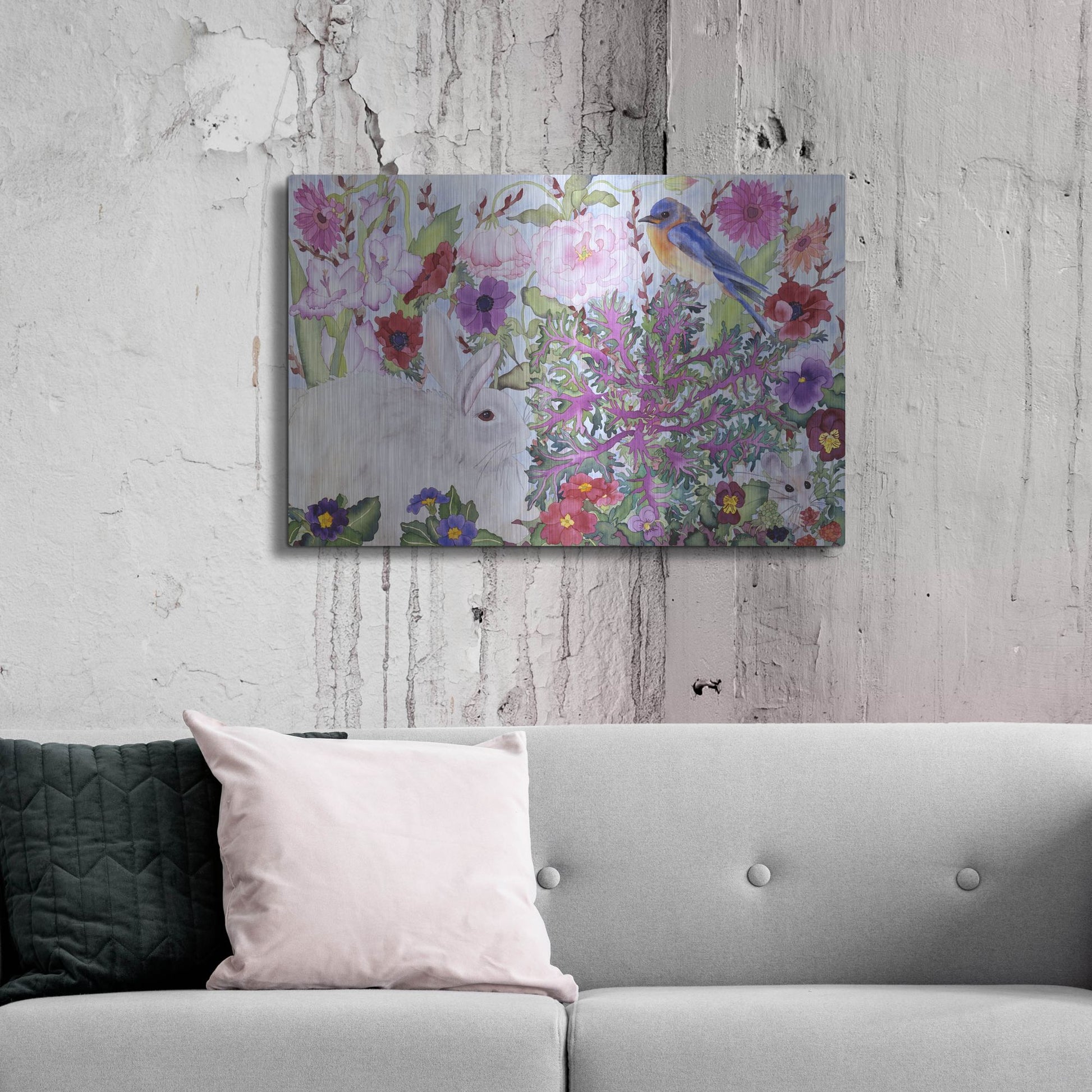 Luxe Metal Art 'Peaceable Garden' by Carissa Luminess, Metal Wall Art,36x24