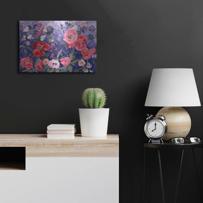 Luxe Metal Art 'Poppies and Sweet' by Carissa Luminess, Metal Wall Art,24x16