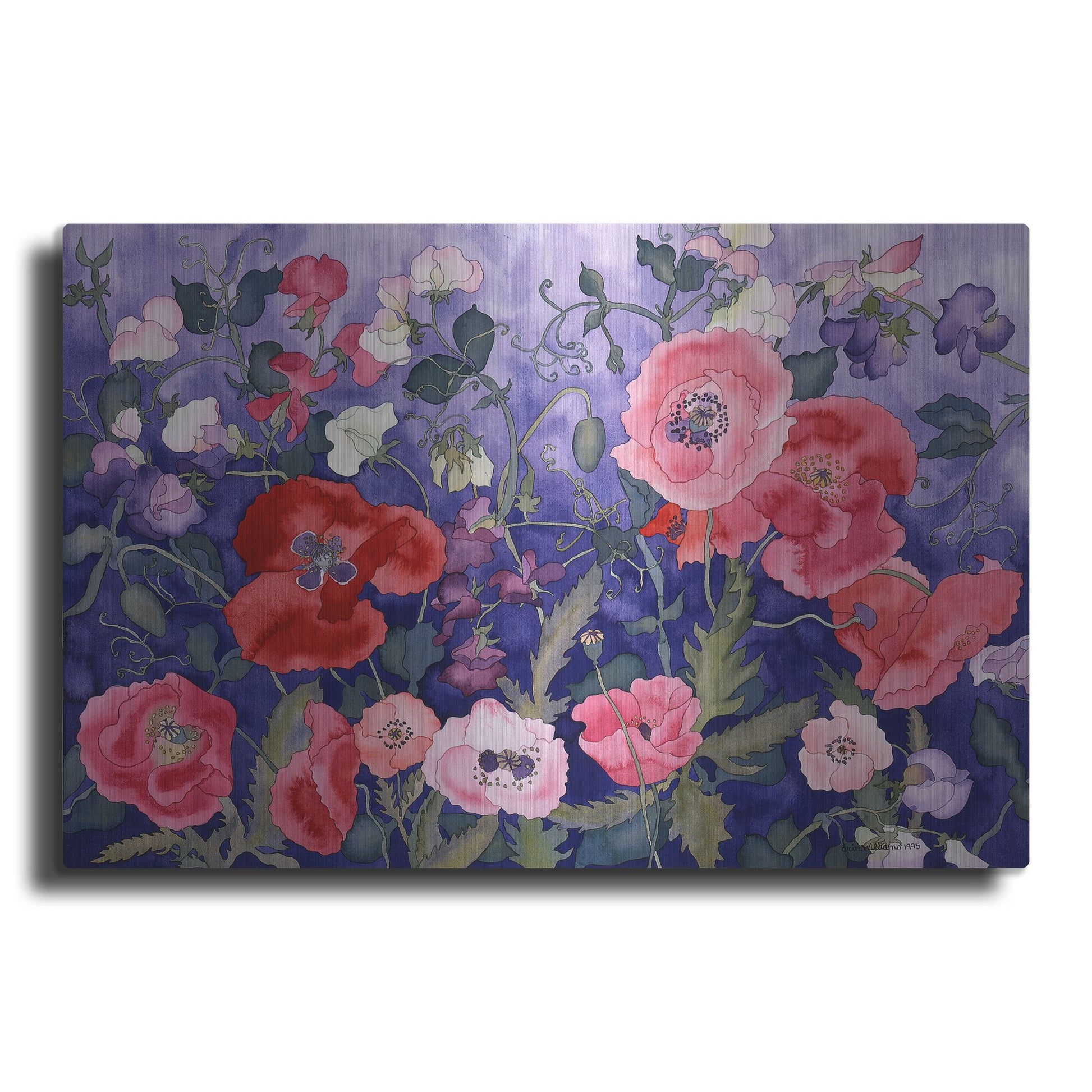 Luxe Metal Art 'Poppies and Sweet' by Carissa Luminess, Metal Wall Art