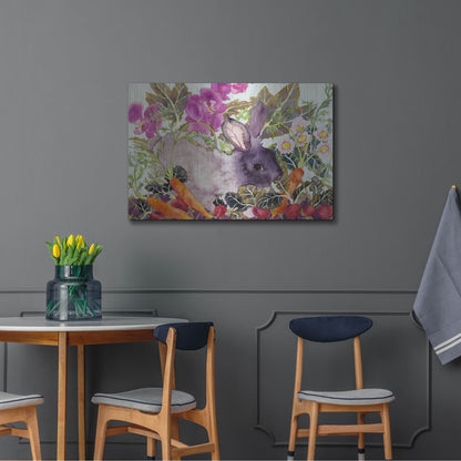 Luxe Metal Art 'Rabbit with Carrots' by Carissa Luminess, Metal Wall Art,36x24